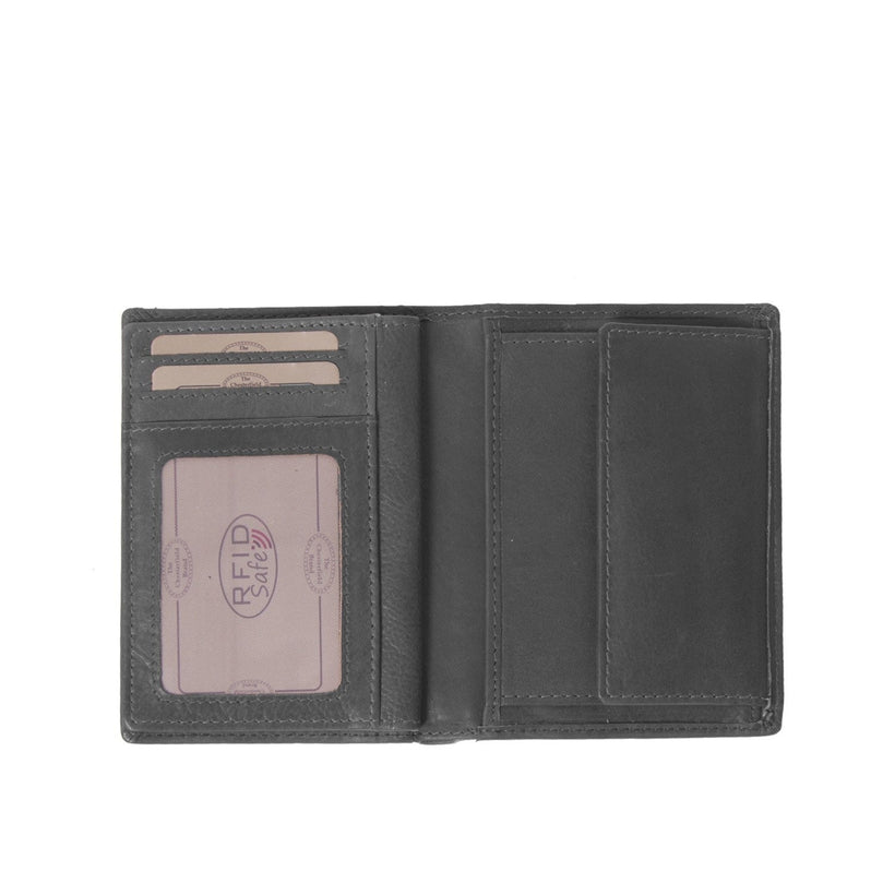 Black Leather Wallet Siem, front view