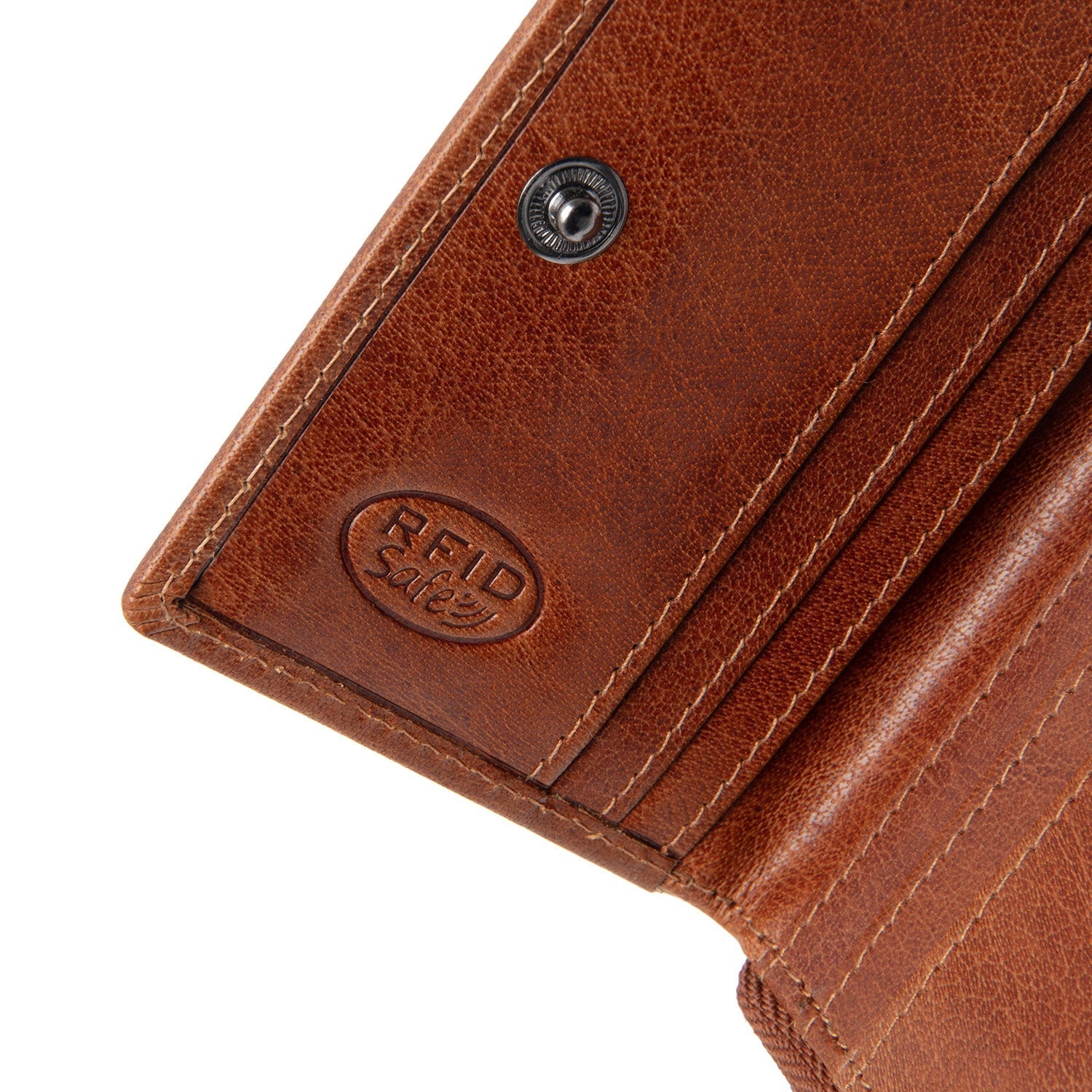 Cognac Leather Wallet Sionel, detail view 1