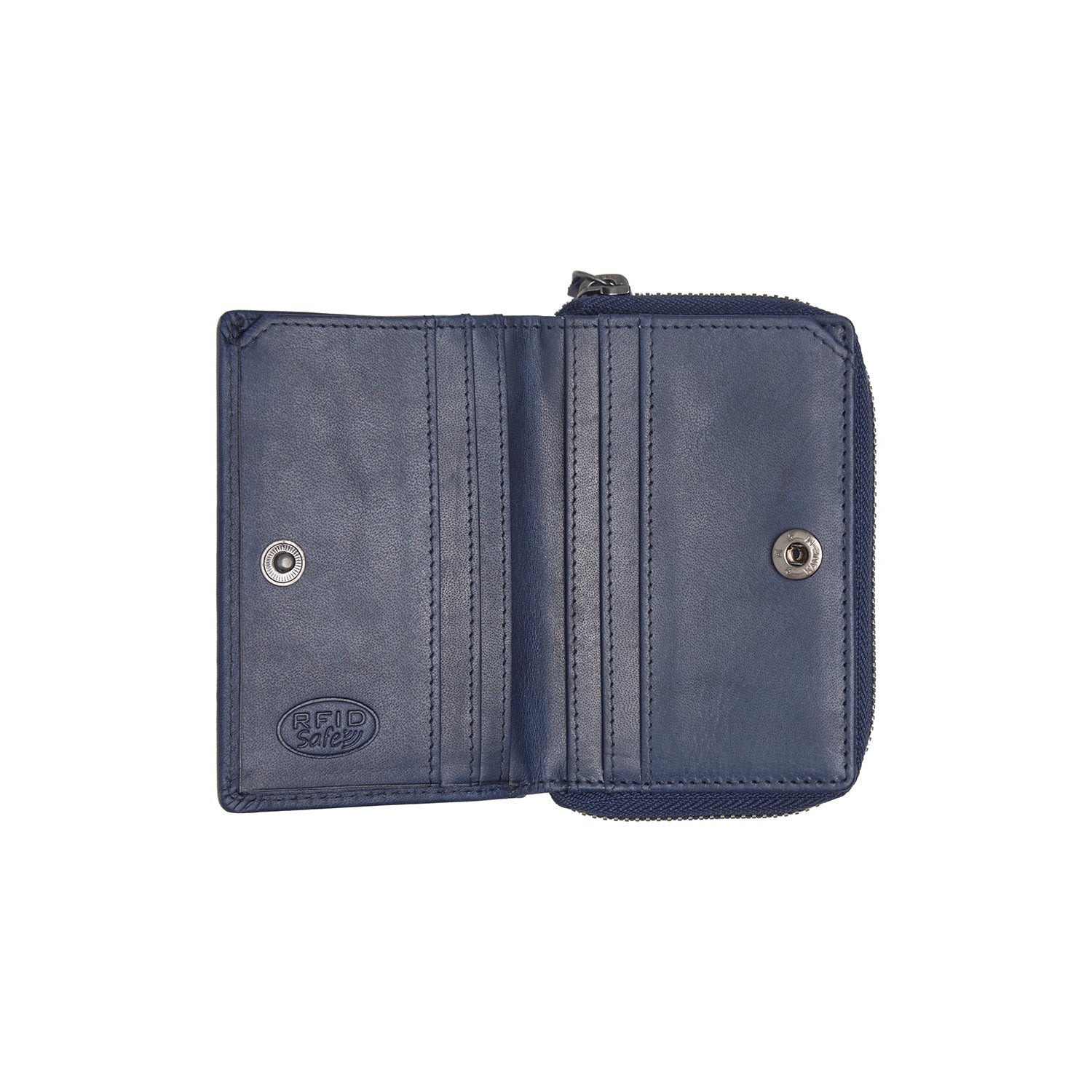 Navy Leather Wallet Sionel, detail view 3