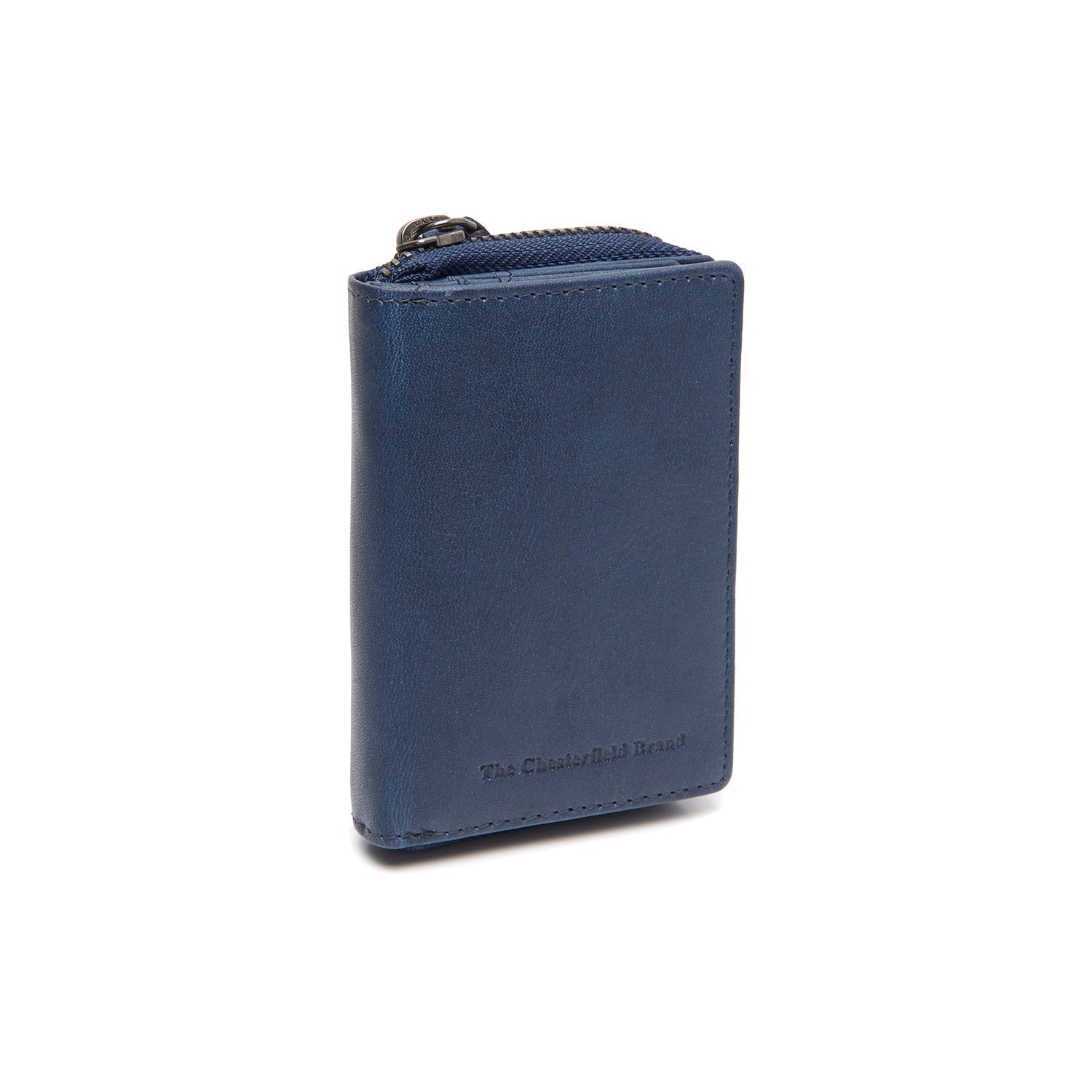 Navy Leather Wallet Sionel, front view