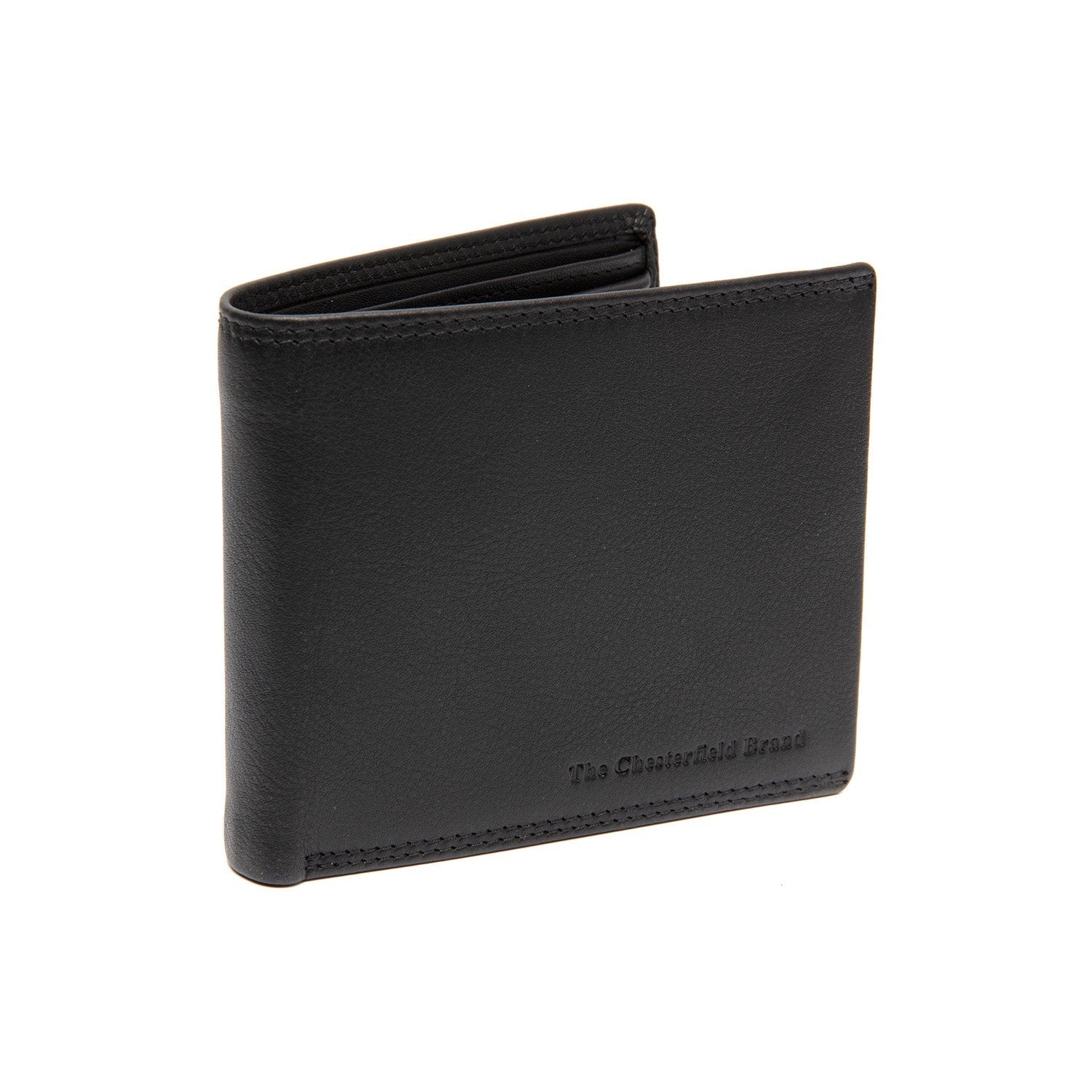 Black Leather Wallet Stephens, front view