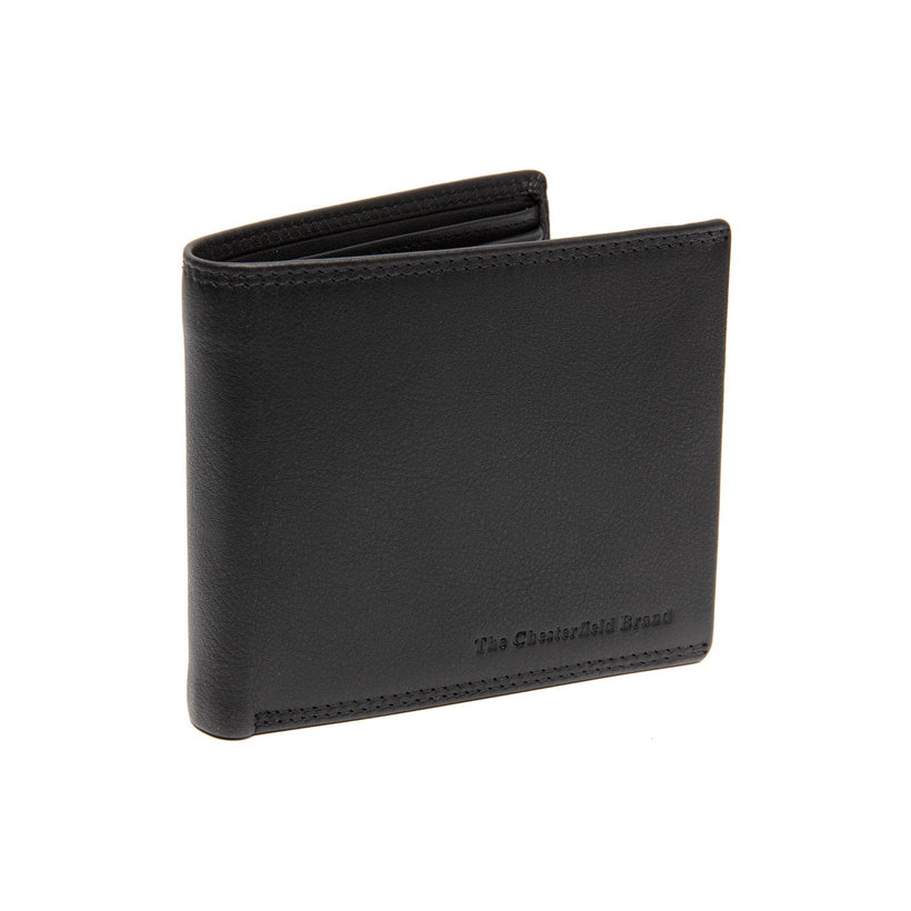 Black Leather Wallet Stephens, front view