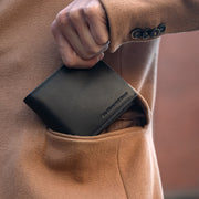 Black Leather Wallet Stephens, product view 3