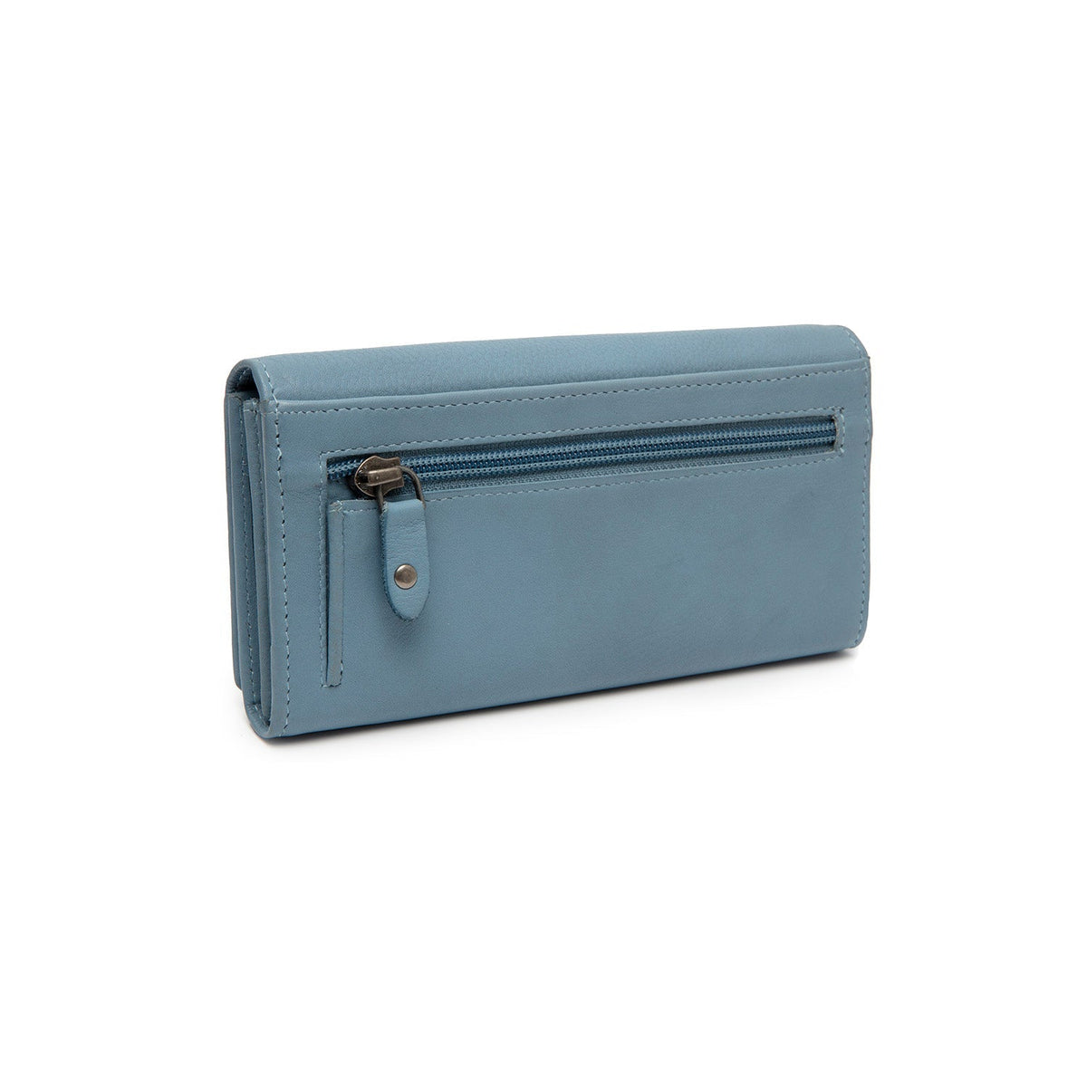 Sky Blue Leather Wallet Valetta, detail view 4