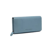 Sky Blue Leather Wallet Valetta, front view