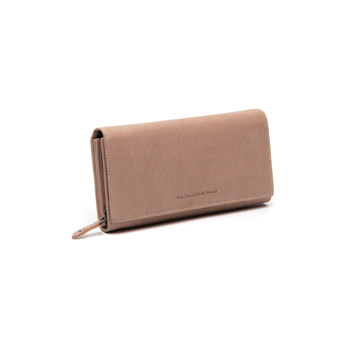 Taupe Leather Wallet Valetta, front view