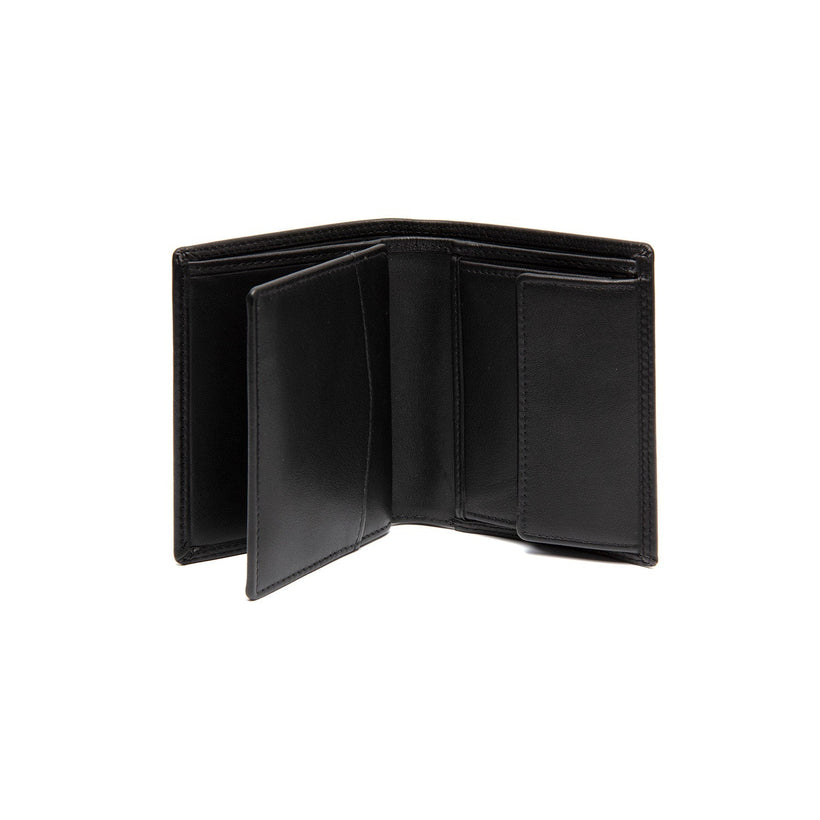 Black Leather Wallet Vincent, front view