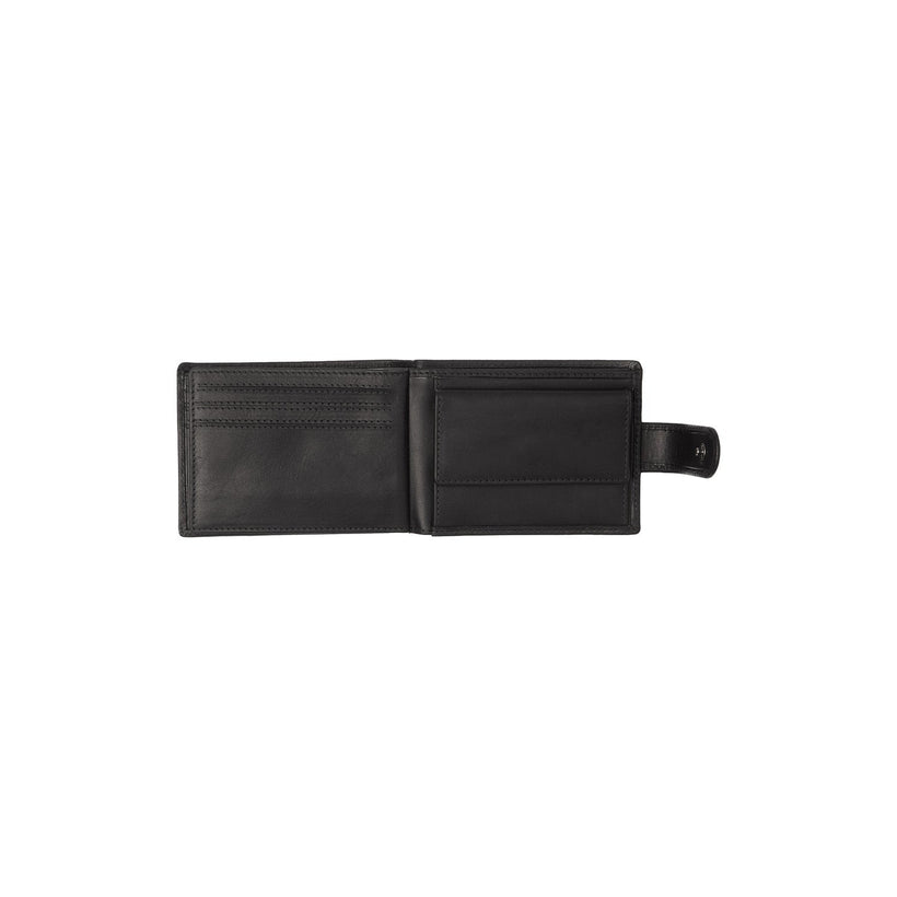 Black Leather Wallet Yamba, front view