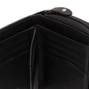 Black Leather Wallet Zelan, detail view 3