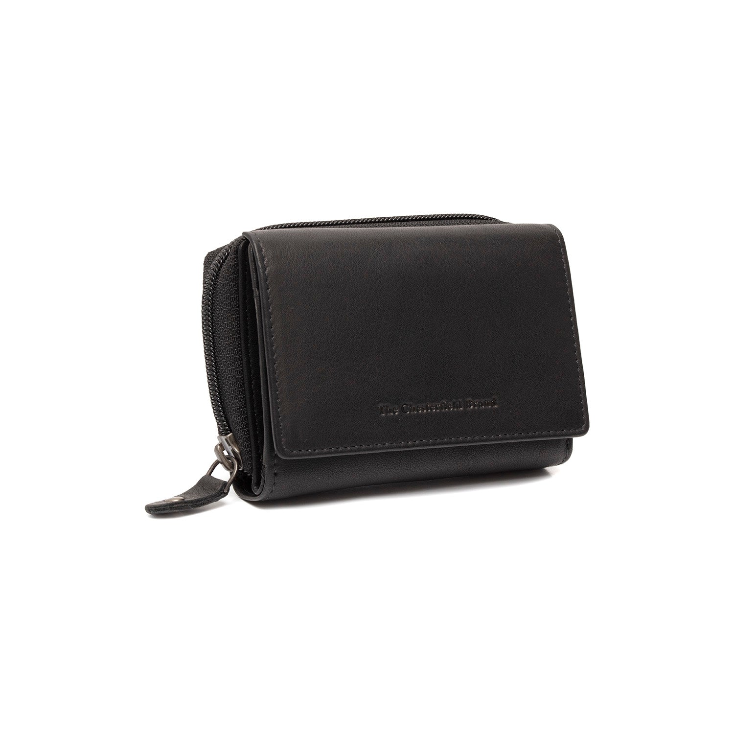 Black Leather Wallet Zelan, front view