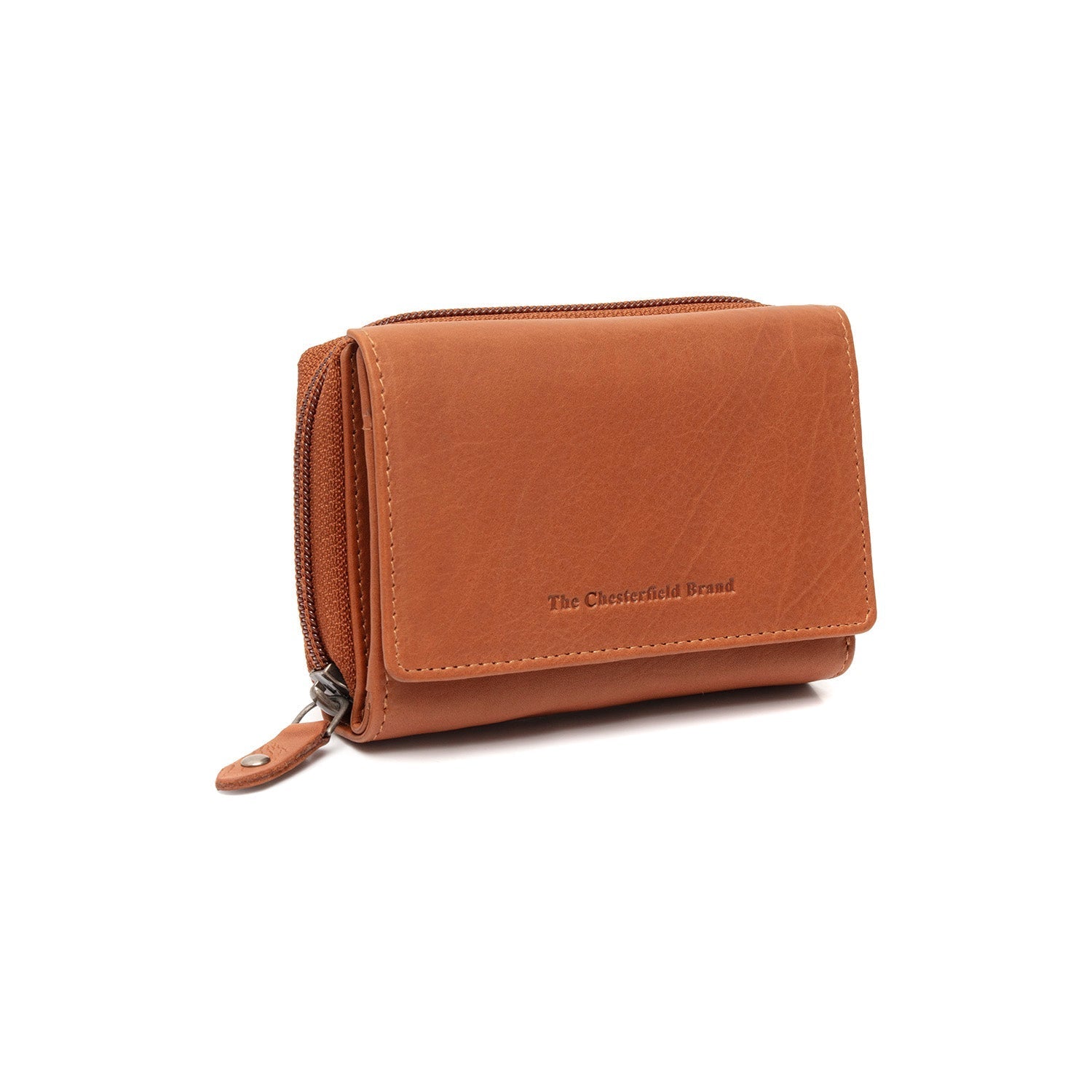 Cognac Leather Wallet Zelan, front view