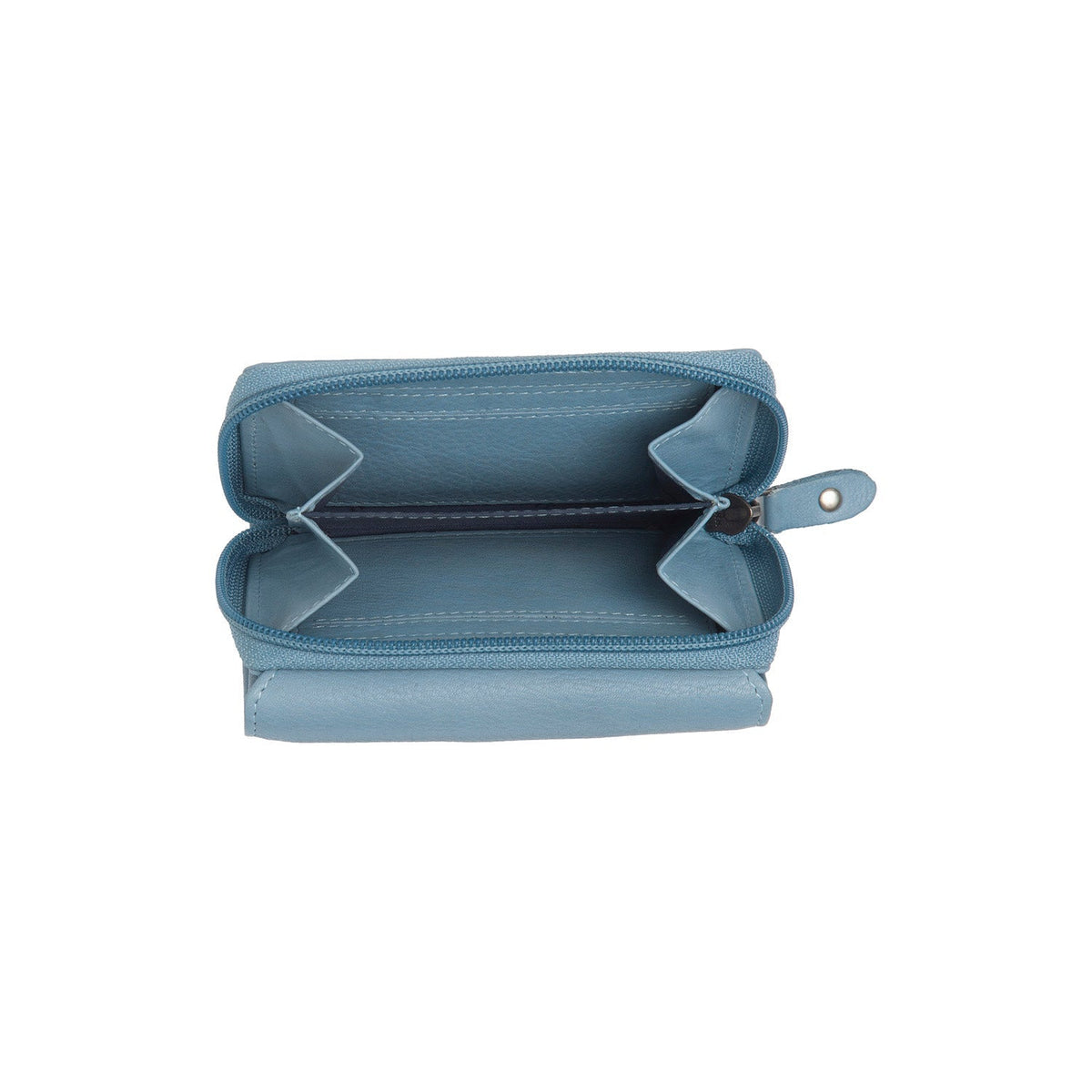 Sky Blue Leather Wallet Zelan, detail view 1