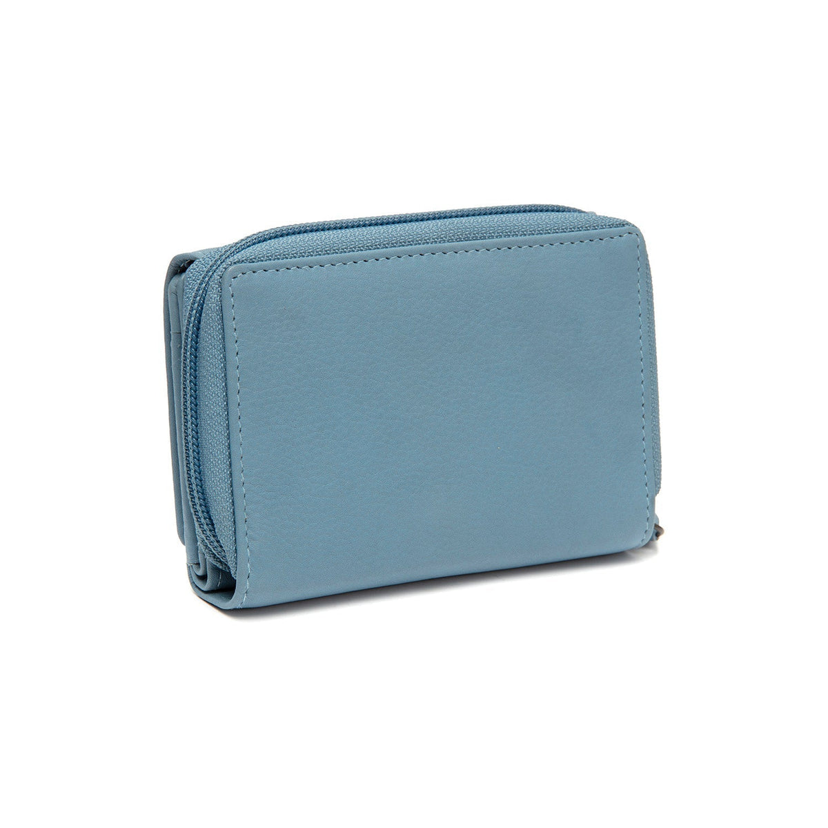Sky Blue Leather Wallet Zelan, detail view 4