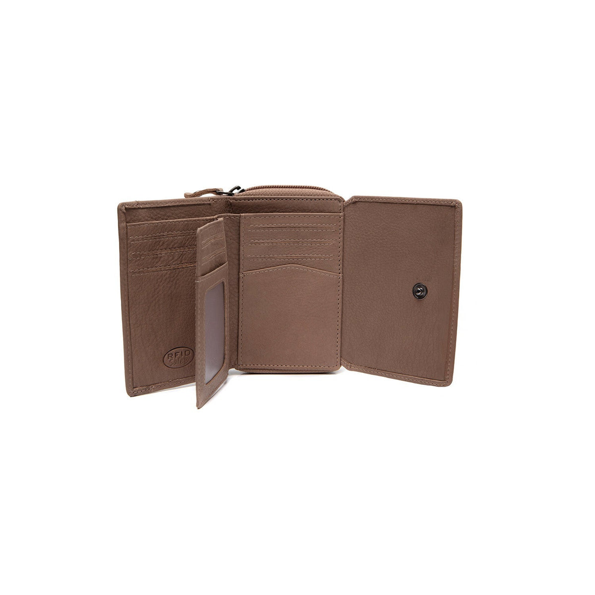 Taupe Leather Wallet Zelan, detail view 1