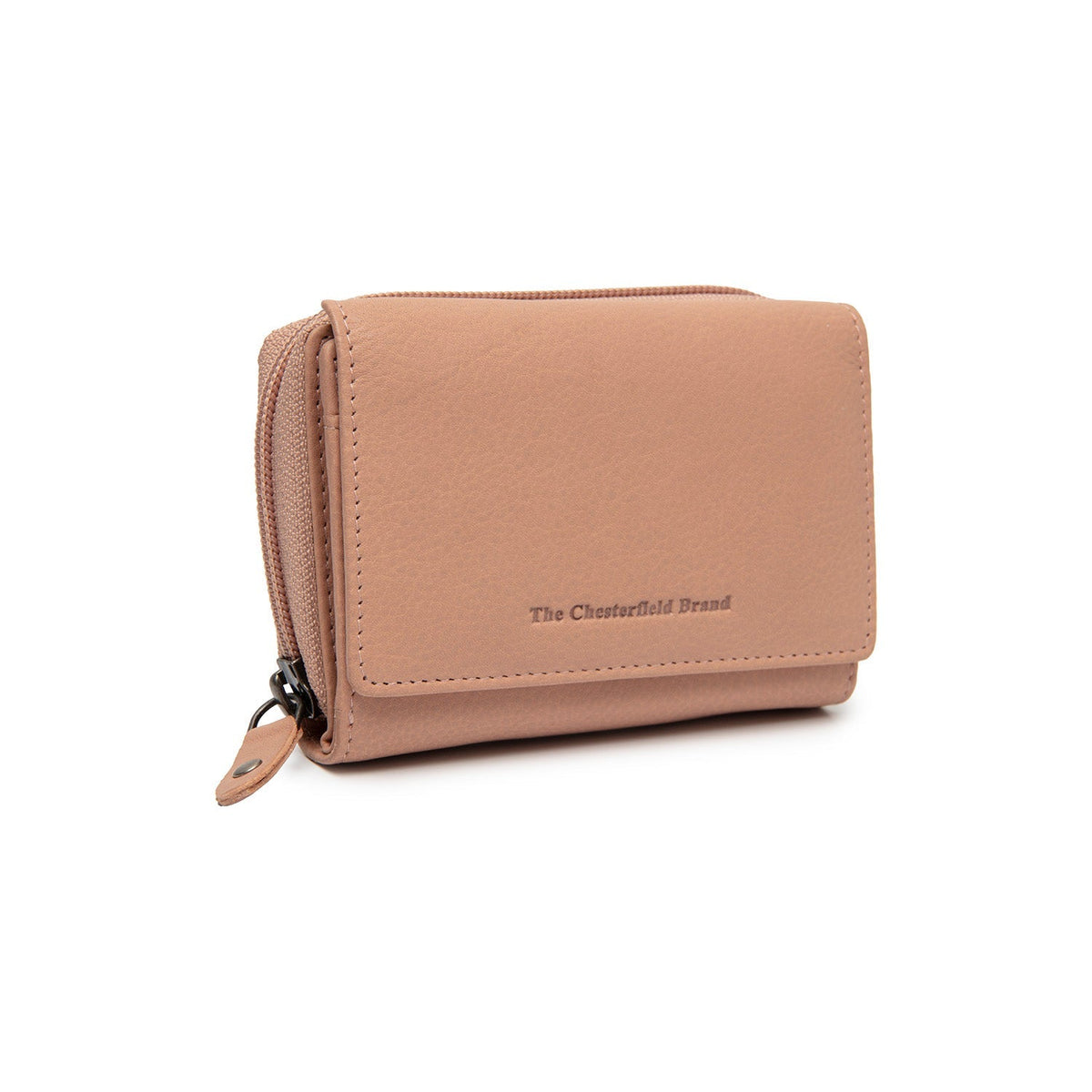 Vintage Rose Leather Wallet Zelan, front view