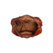 Cognac Leather Weekender Bag Cavoli, detail view 1