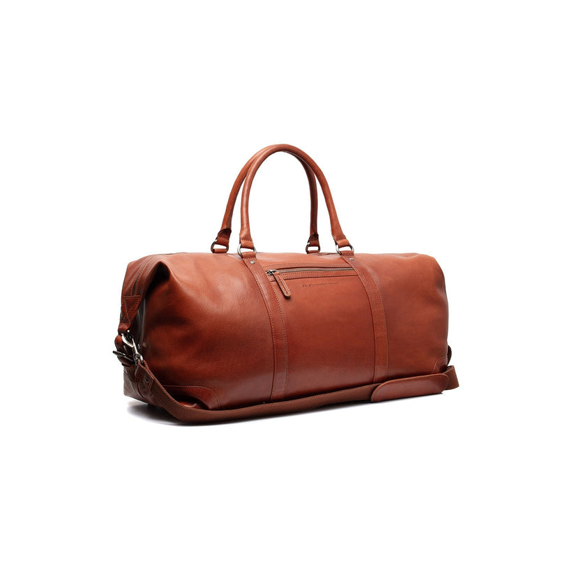 Cognac Leather Weekender Bag Cavoli, front view