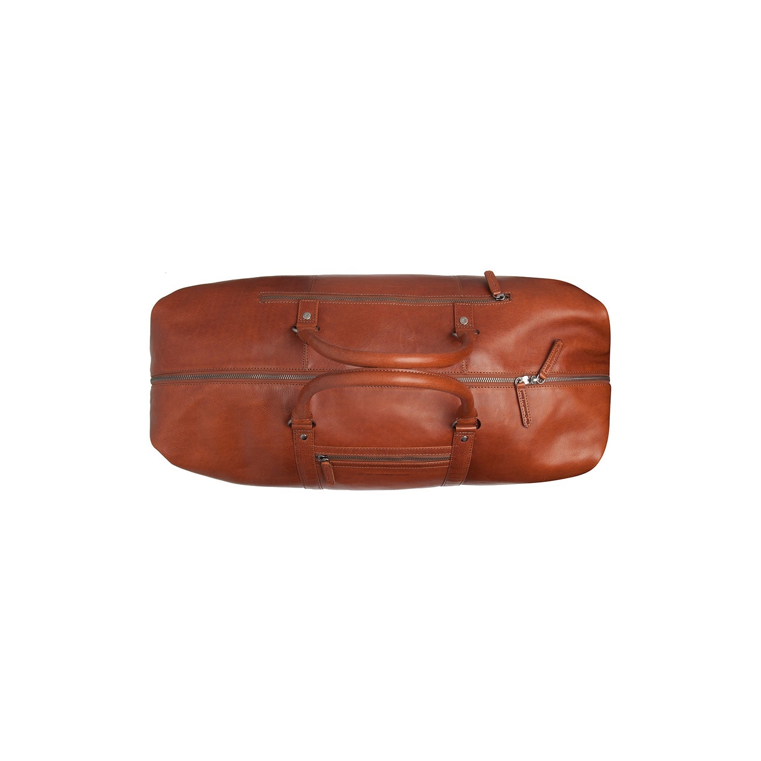 Cognac Leather Weekender Bag Cavoli, product view 3