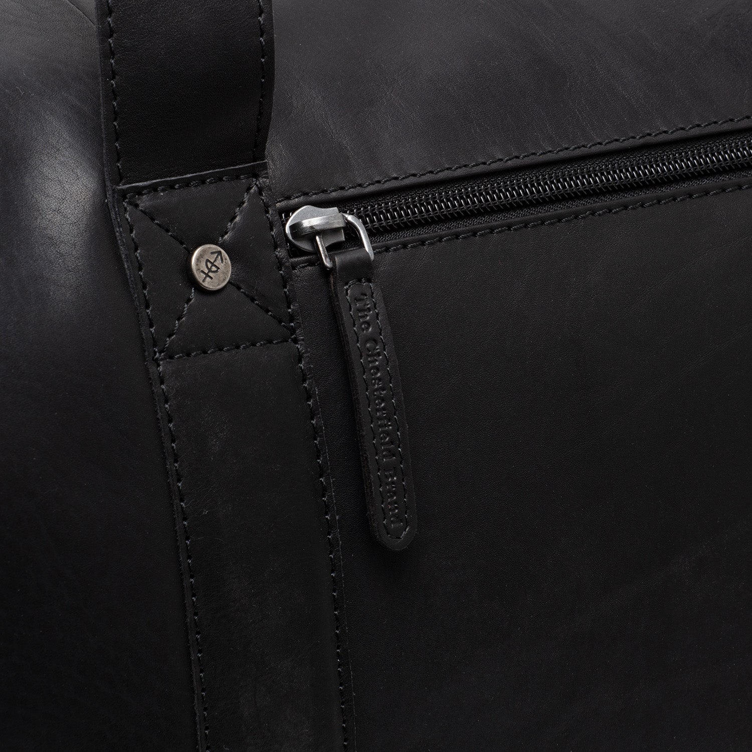 Black Leather Weekender Bag Conor, detail view 5