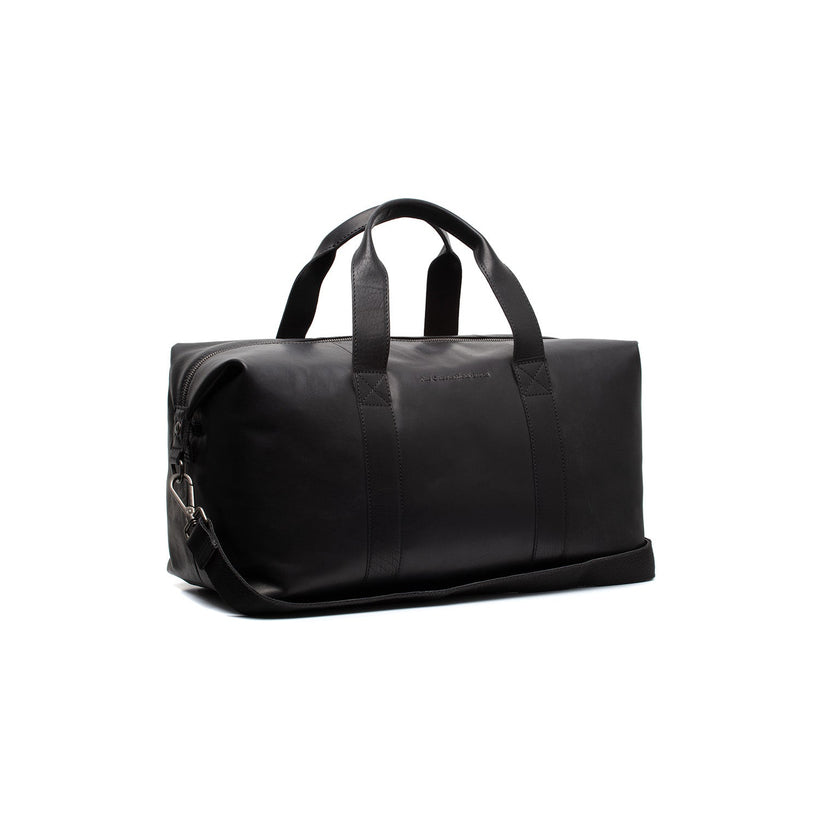 Black Leather Weekender Bag Conor, front view