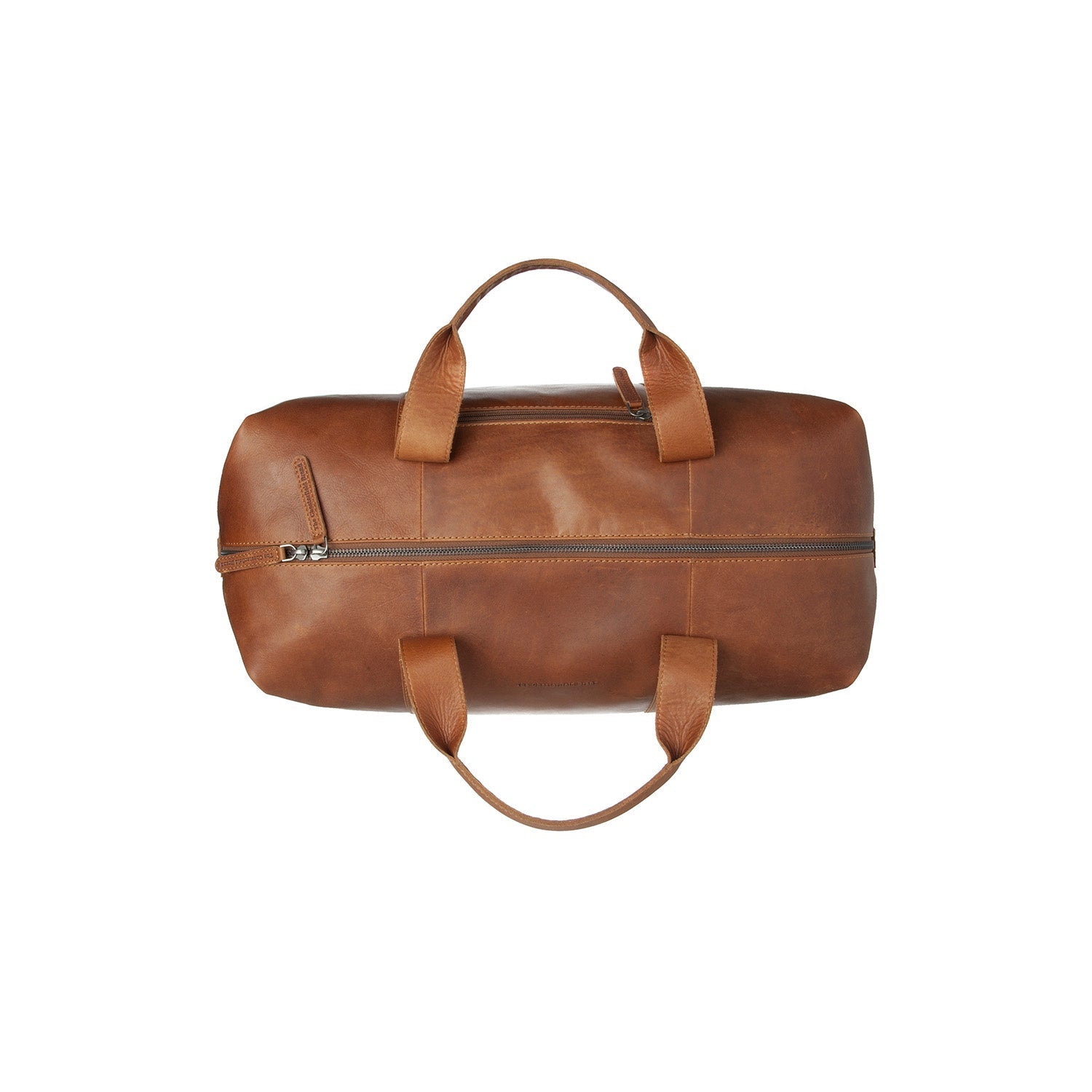 Cognac Leather Weekender Bag Conor, detail view 1