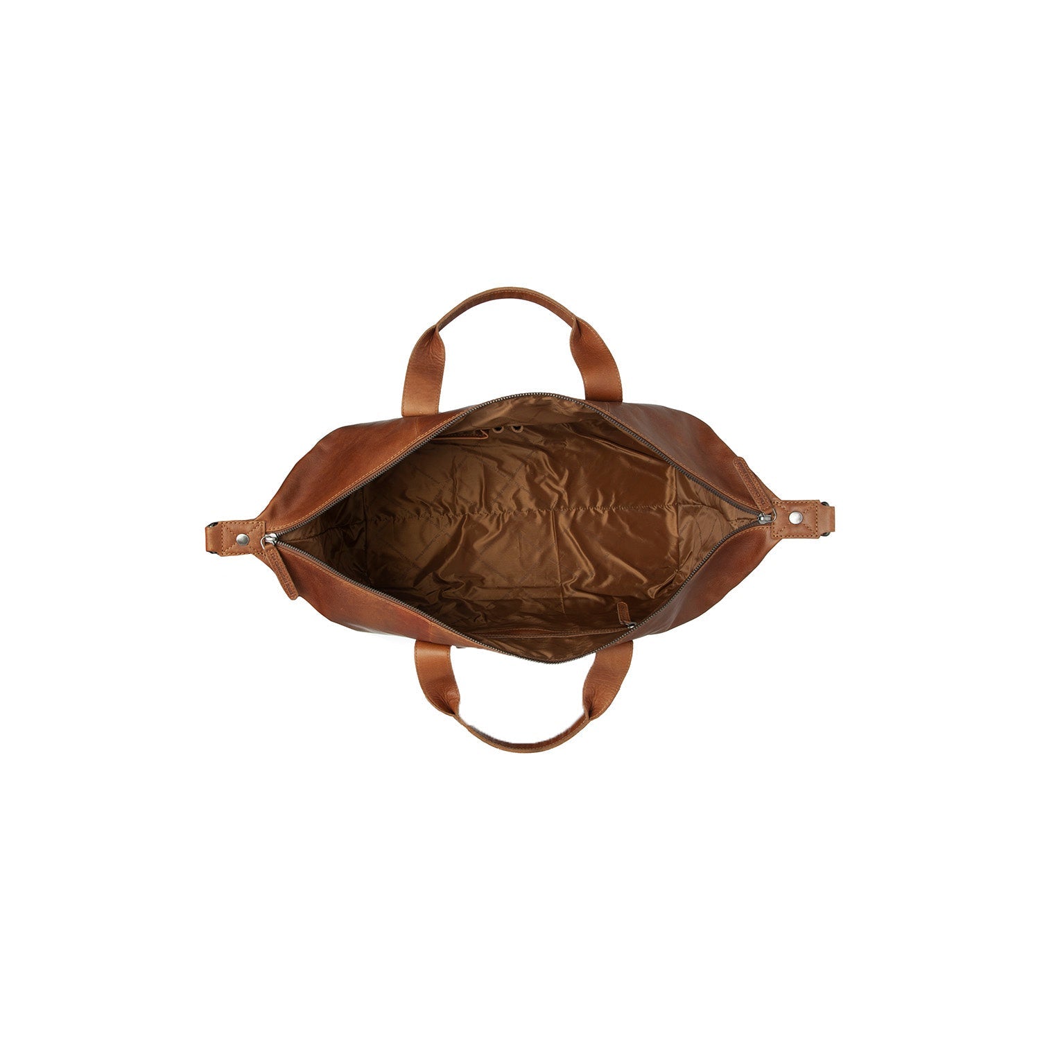 Cognac Leather Weekender Bag Conor, detail view 3