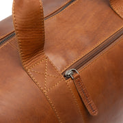 Cognac Leather Weekender Bag Conor, detail view 4