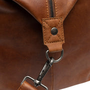 Cognac Leather Weekender Bag Conor, detail view 5