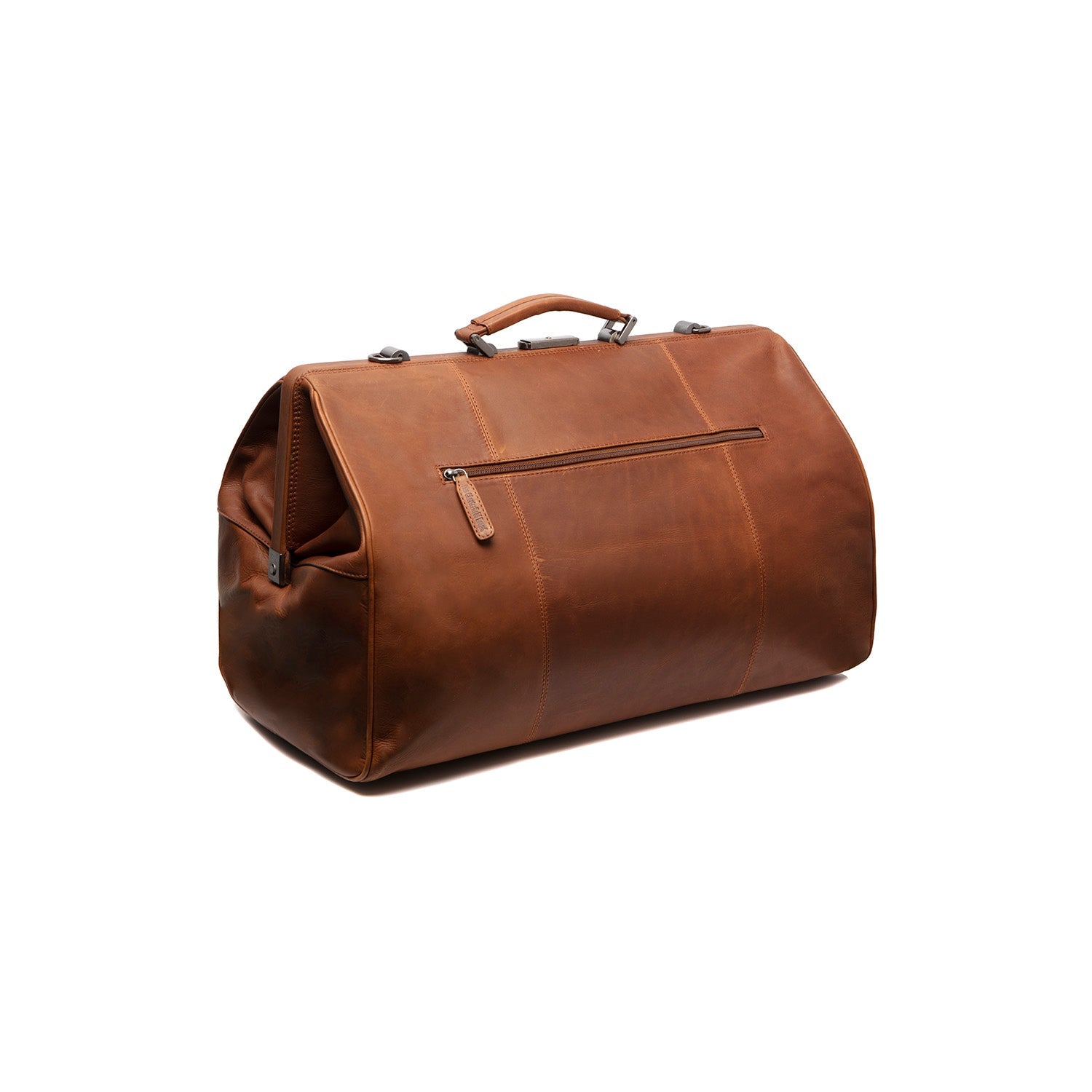 Cognac Leather Weekender Bag Corfu, detail view 4