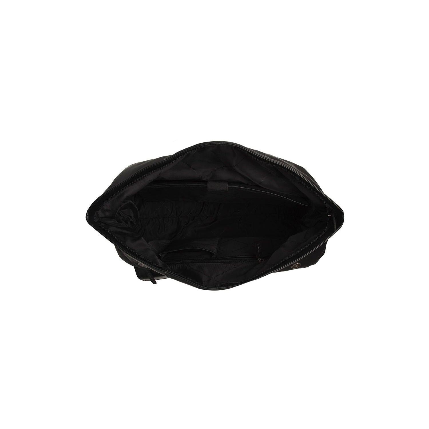 Black Leather Weekender Bag Lazio, detail view 1