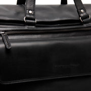 Black Leather Weekender Bag Lazio, detail view 3