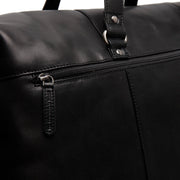Black Leather Weekender Bag Lazio, detail view 4