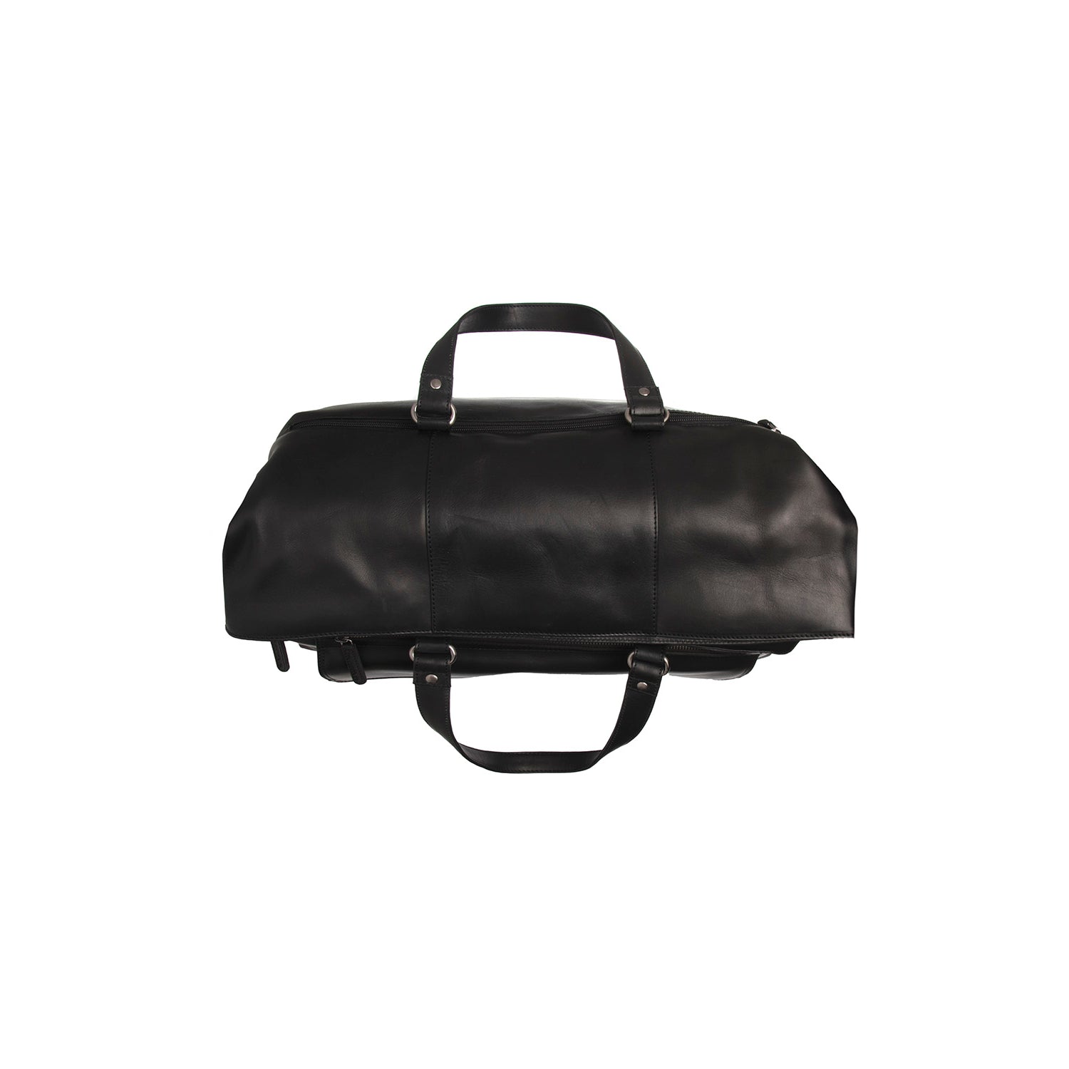 Black Leather Weekender Bag Lazio, product view 3