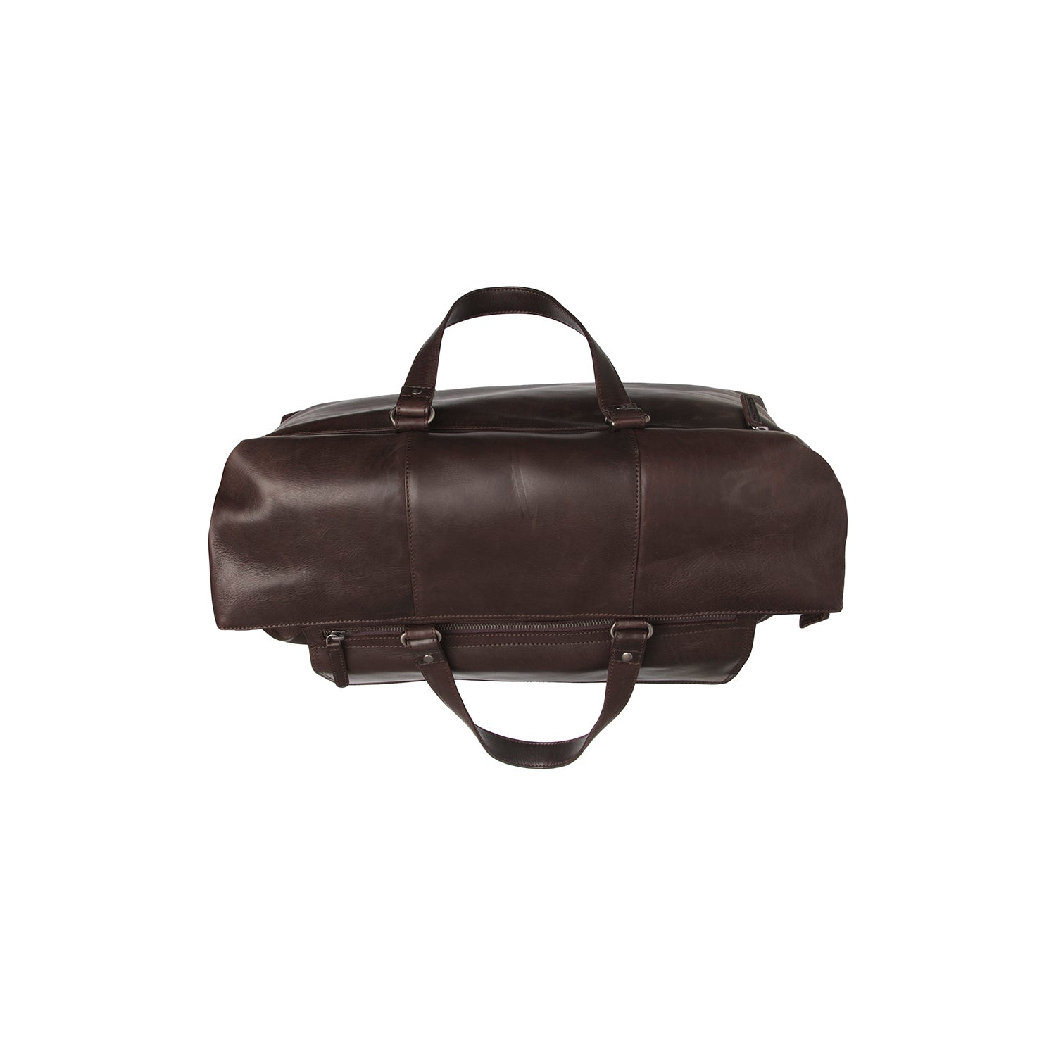 Brown Leather Weekender Bag Lazio, product view 2