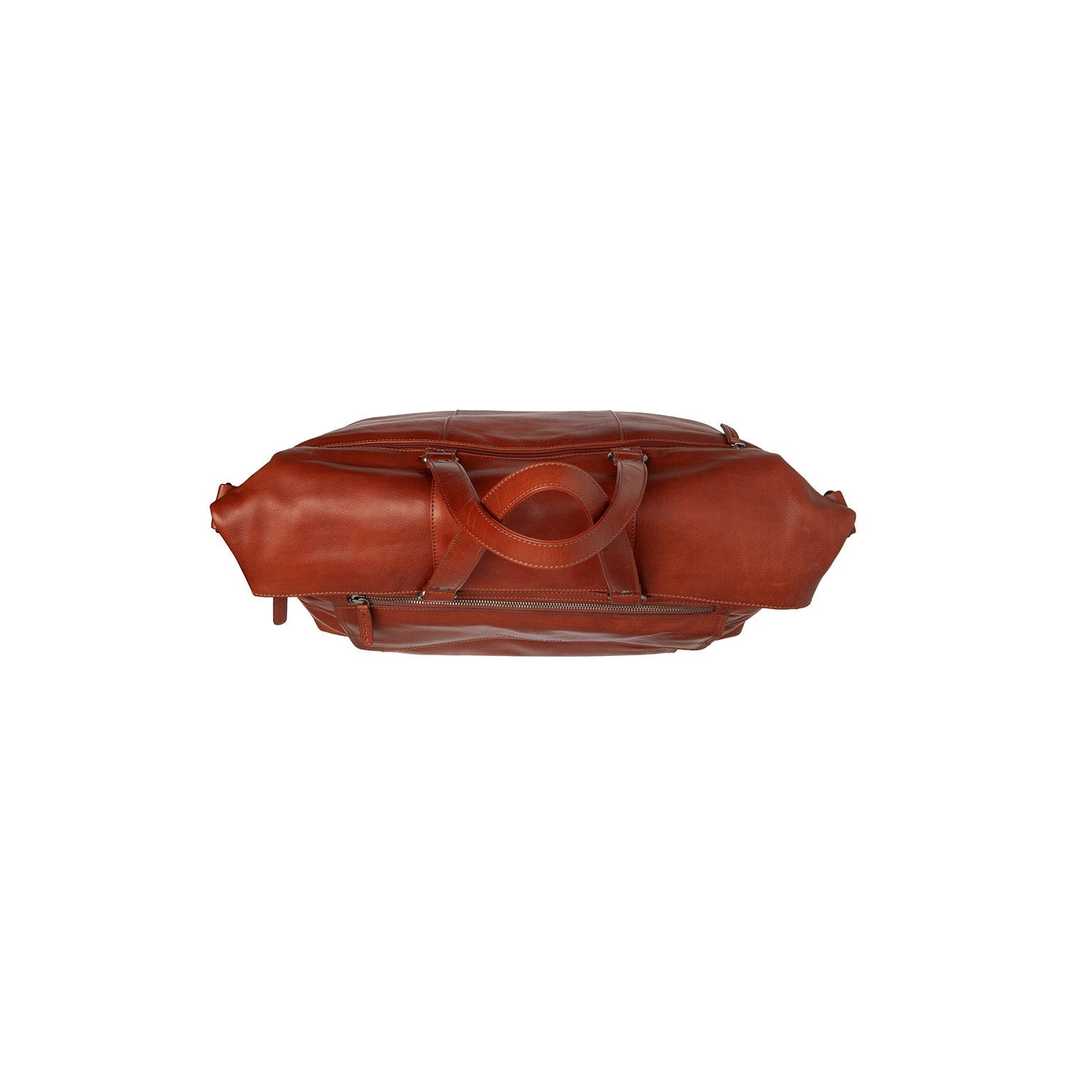 Cognac Leather Weekender Bag Lazio, detail view 1