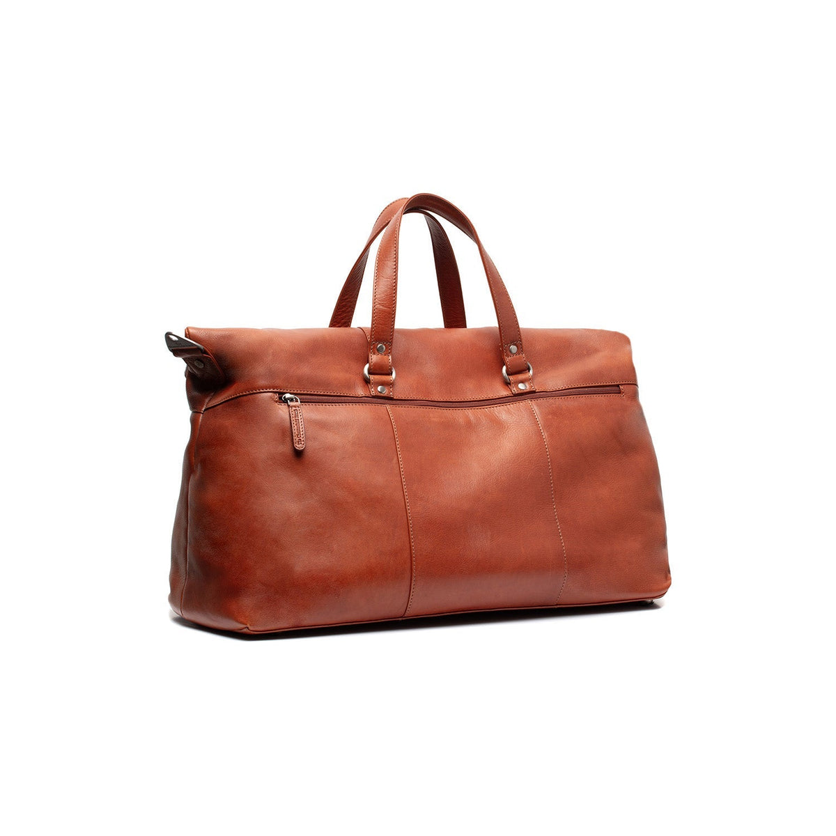 Cognac Leather Weekender Bag Lazio, detail view 6