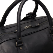Black Leather Weekender Bag Liam, detail view 4