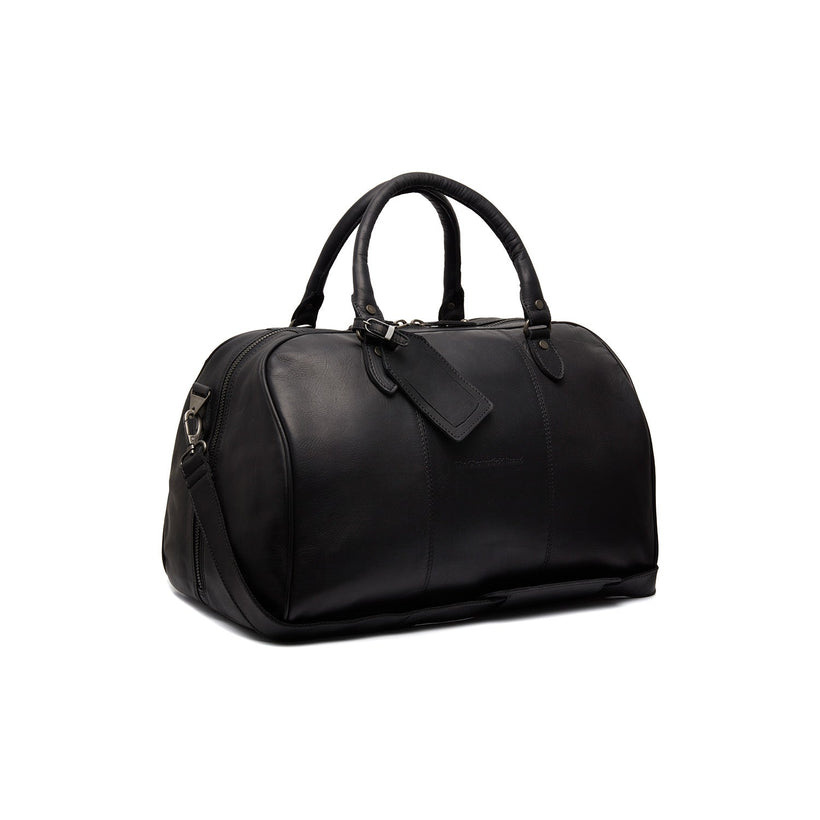 Black Leather Weekender Bag Liam, front view