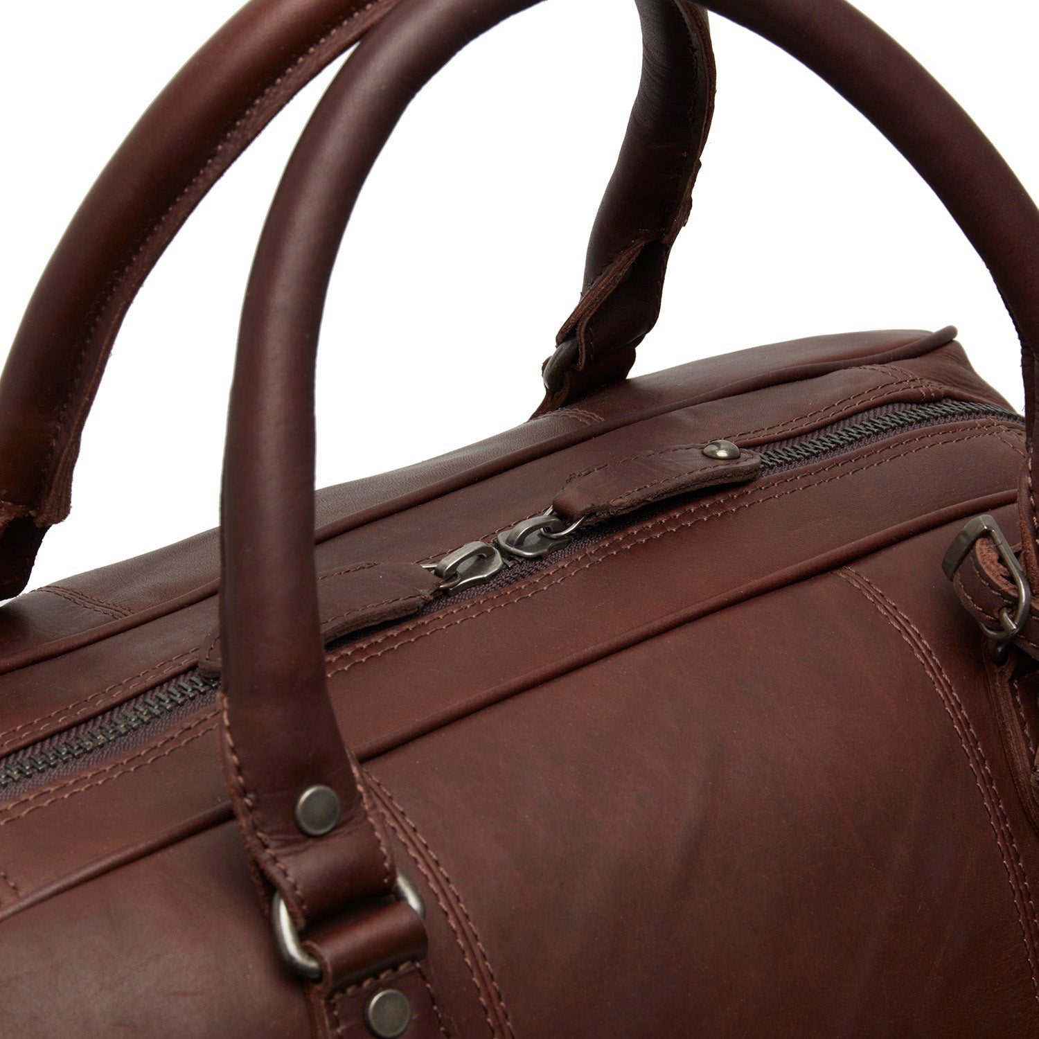 Brown Leather Weekender Bag Liam, detail view 1