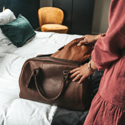 Brown Leather Weekender Bag Liam, product view 3