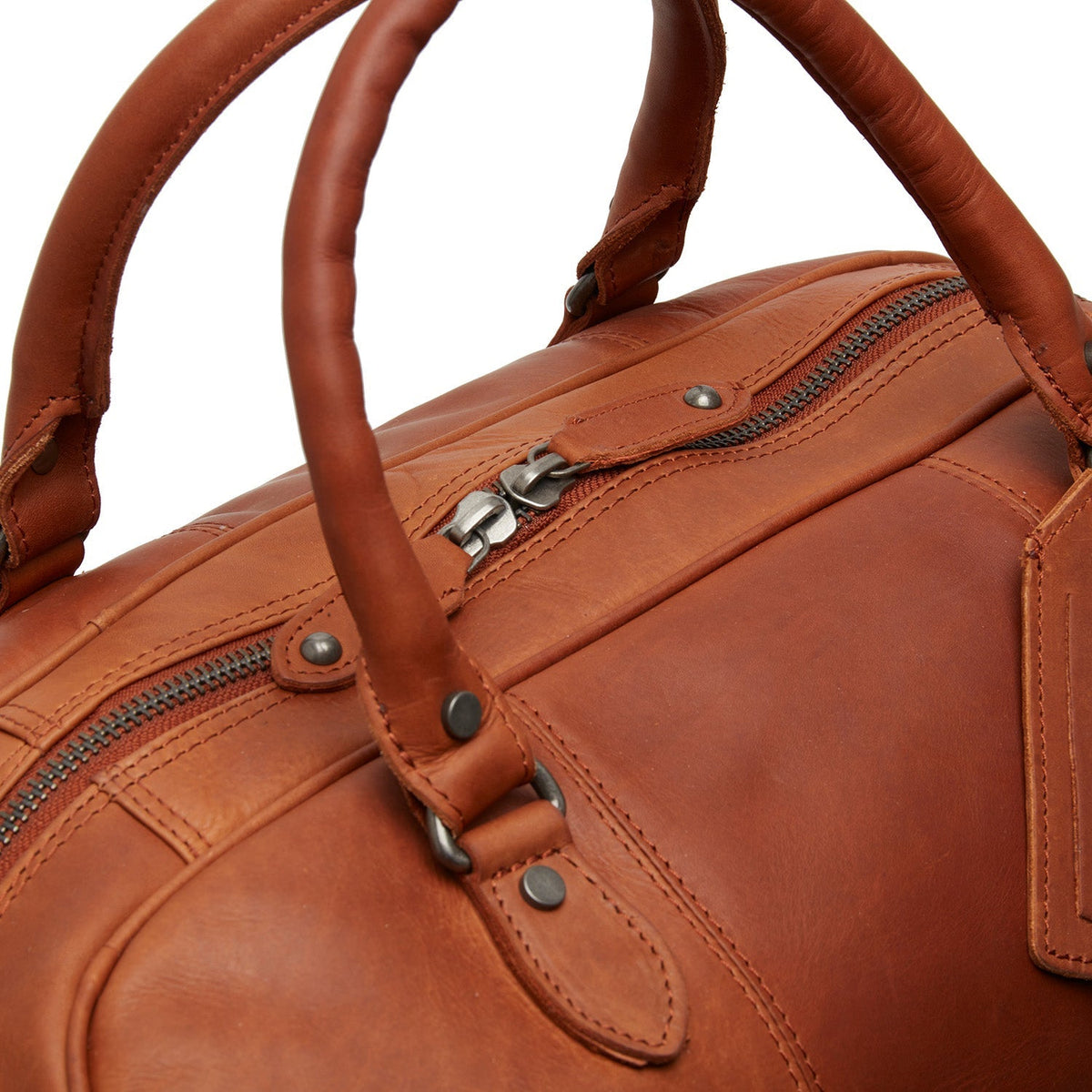 Cognac Leather Weekender Bag Liam, detail view 1
