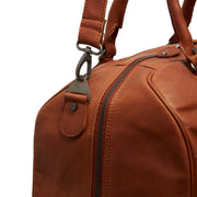 Cognac Leather Weekender Bag Liam, detail view 3