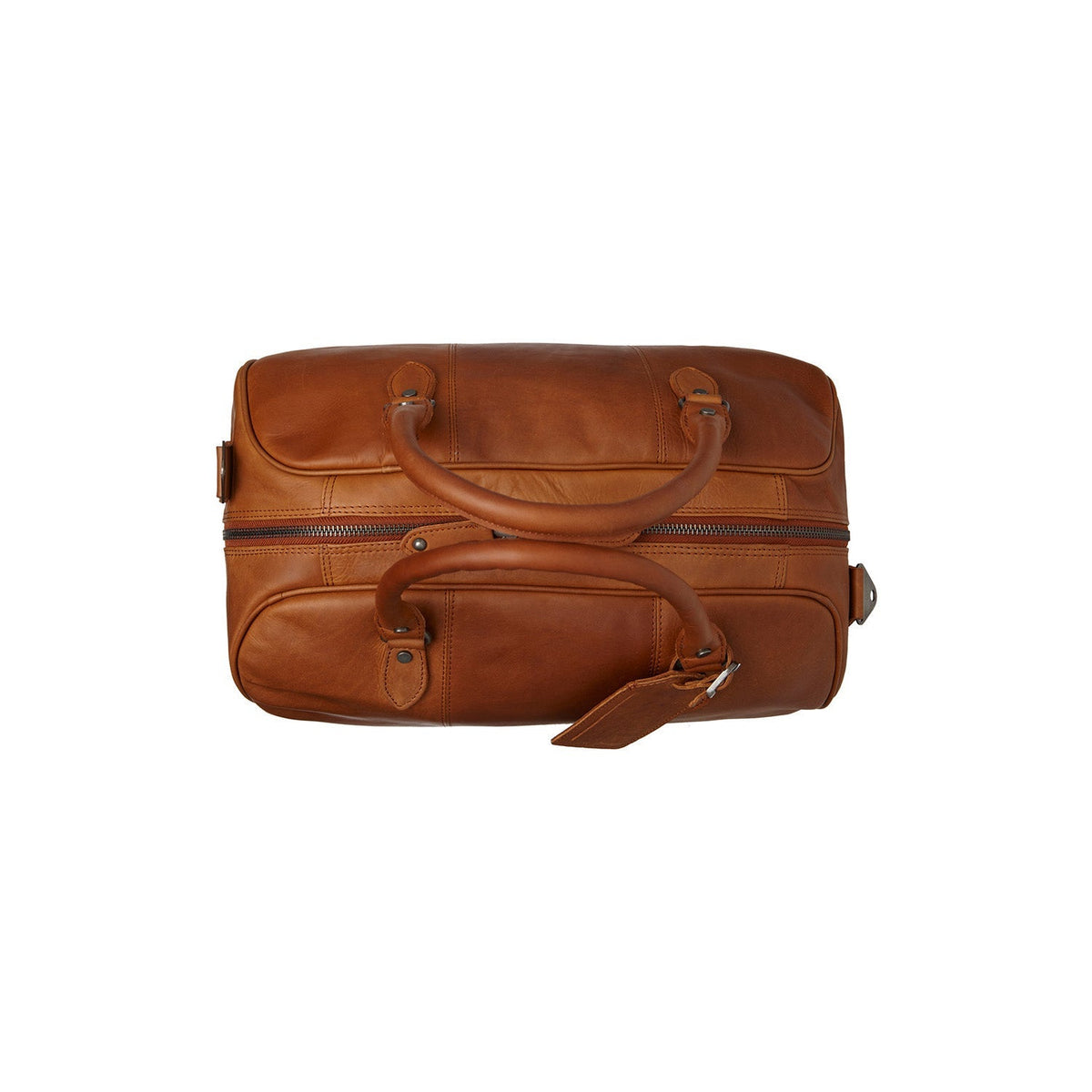 Cognac Leather Weekender Bag Liam, detail view 4