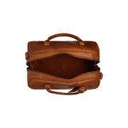 Cognac Leather Weekender Bag Liam, detail view 5