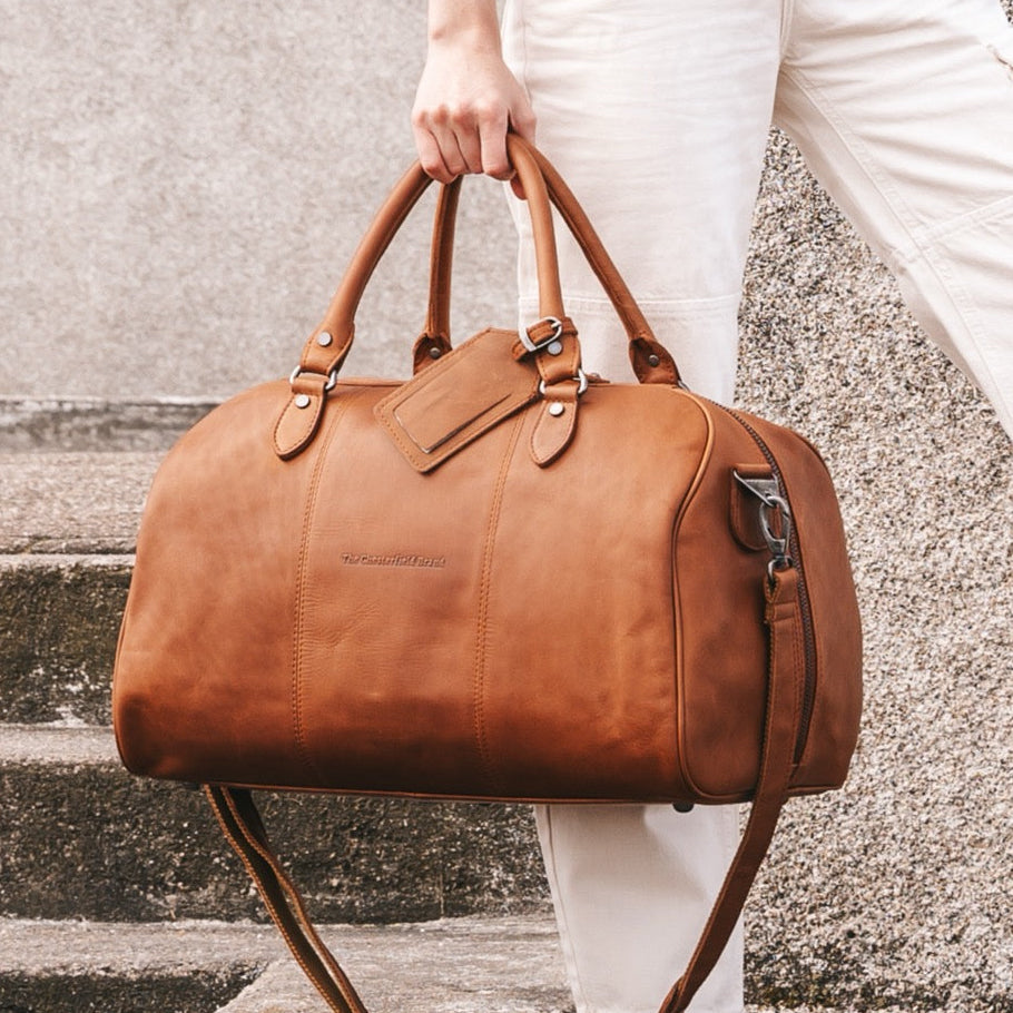 Cognac Leather Weekender Bag Liam, product view 2