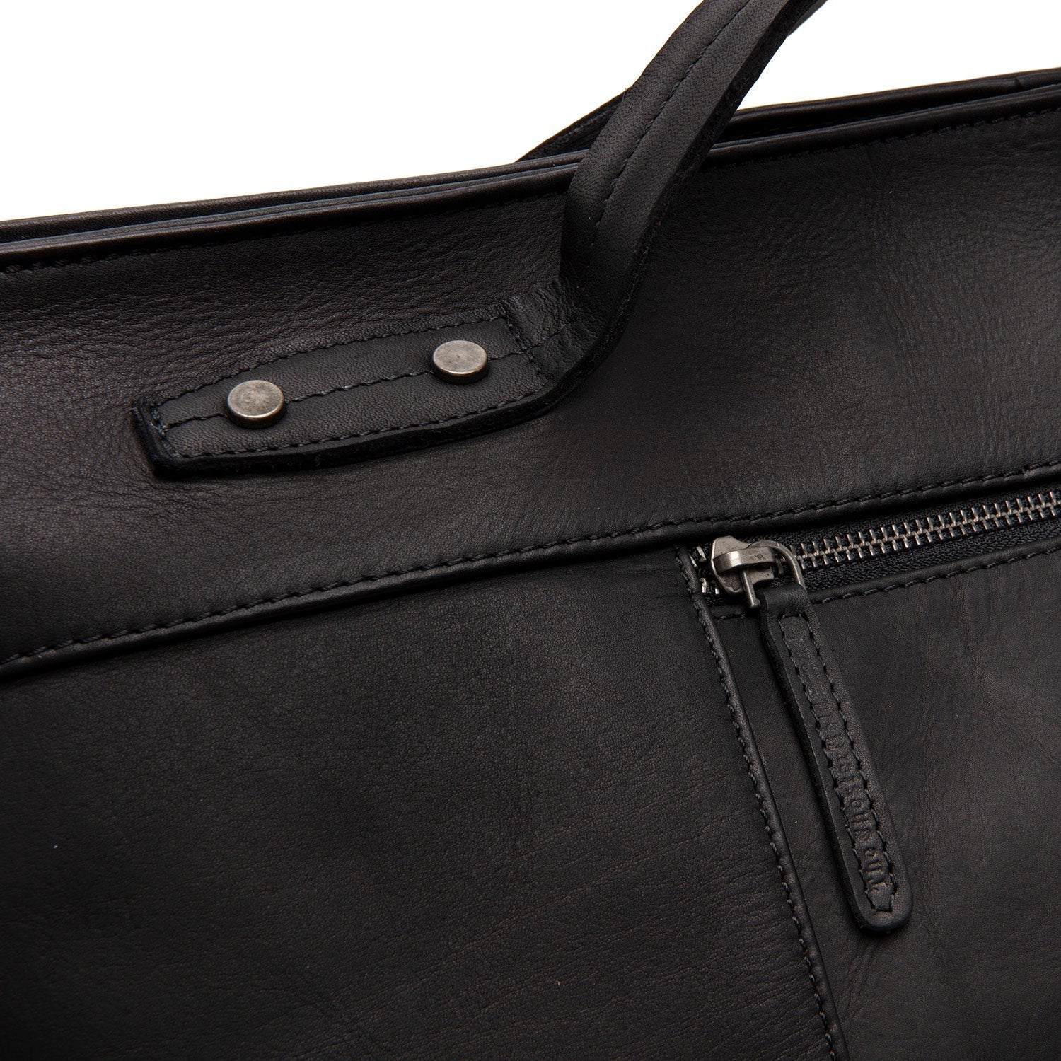 Black Leather Weekender Bag Mark, detail view 4
