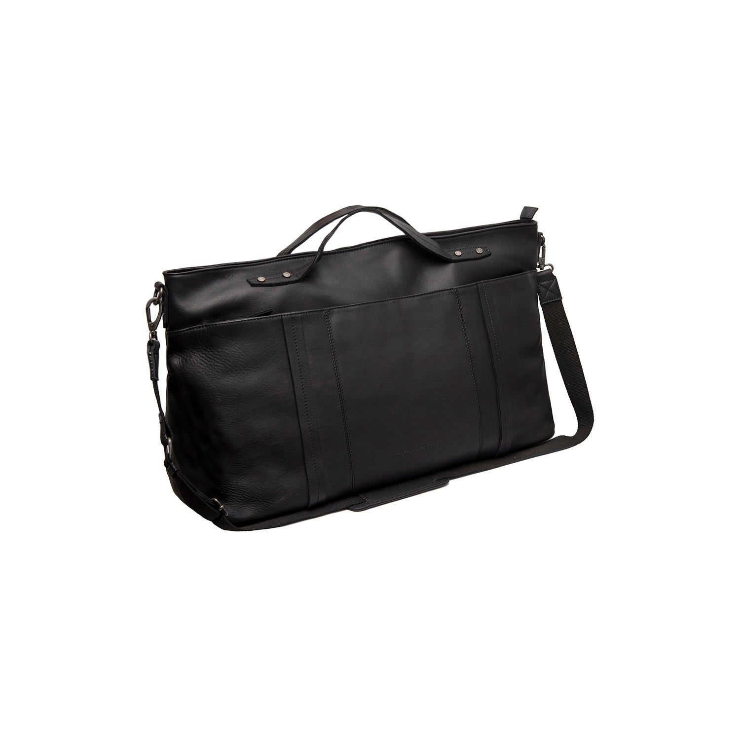 Black Leather Weekender Bag Mark, front view