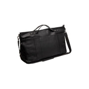 Black Leather Weekender Bag Mark, front view