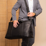 Black Leather Weekender Bag Mark, product view 3