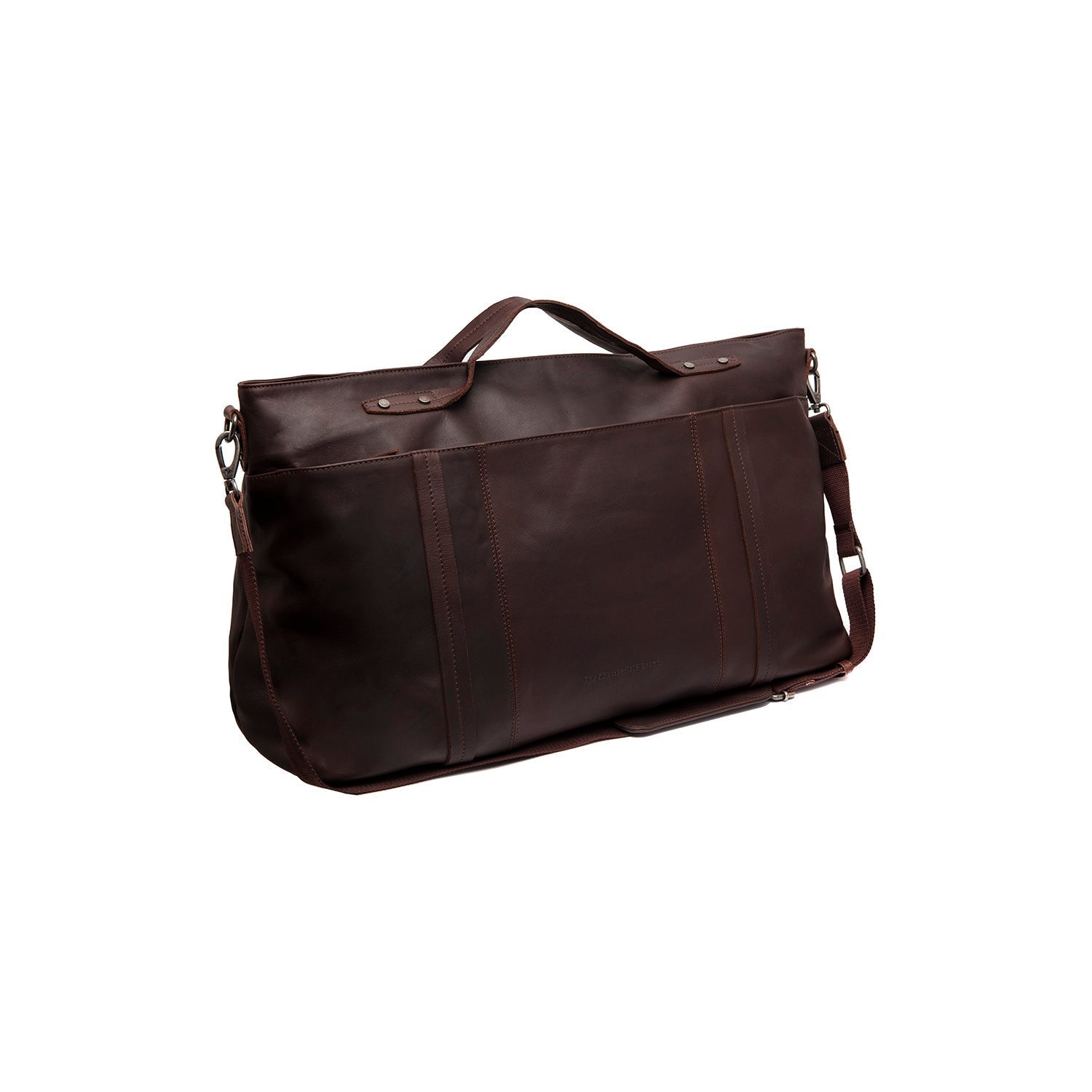 Brown Leather Weekender Bag Mark, front view